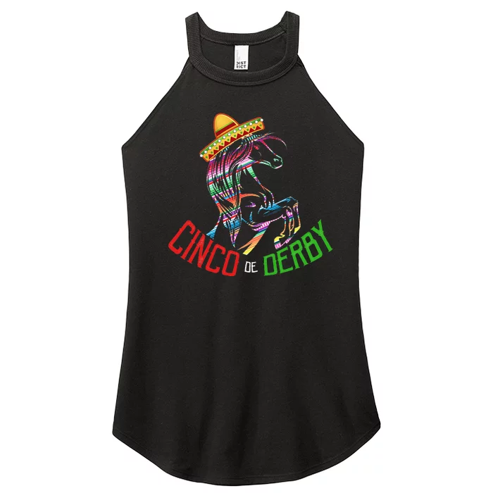 Cinco De Derby Mayo Sombrero Horse Race Kentucky Party Women’s Perfect Tri Rocker Tank