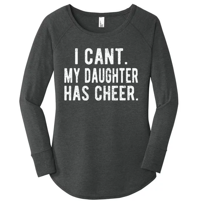 Cheer Dad Daughter Cheerleading funny Father's Day Women's Perfect Tri Tunic Long Sleeve Shirt