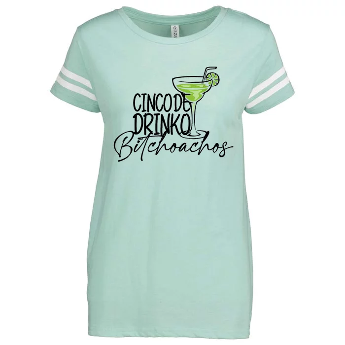 Cinco De Drinko Bitchachos Cinco De Mayo Funny May Enza Ladies Jersey Football T-Shirt