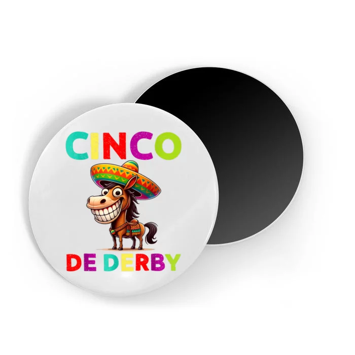 Cinco De Derby Derby Party Funny Horse Racing Sombrero Magnet