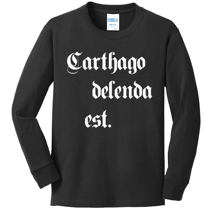 Carthago Delenda Est Kids Long Sleeve Shirt