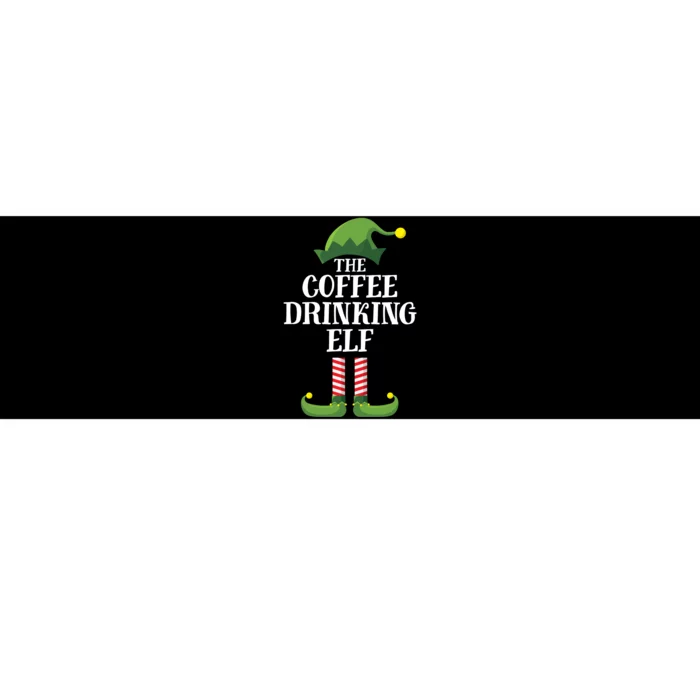 Coffee Drinking Elf Matching Family Group Christmas Party Bumper Sticker