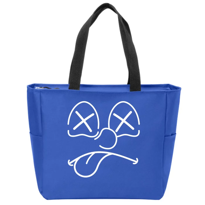 Cartoon Dead Eyes Face Zip Tote Bag