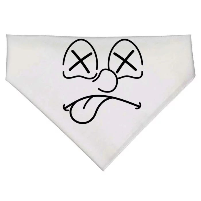 Cartoon Dead Eyes Face USA-Made Doggie Bandana