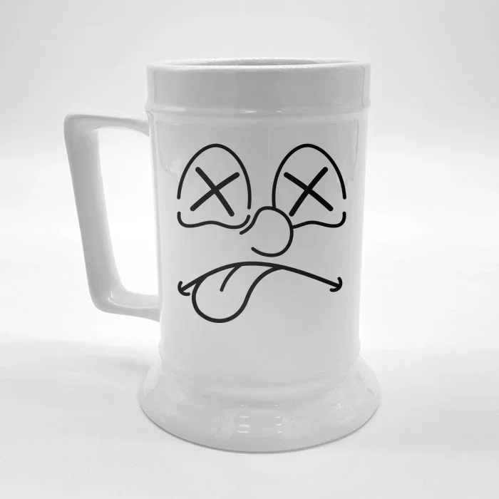 Cartoon Dead Eyes Face Front & Back Beer Stein