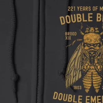 Cicada Double Emergence 2024 Brood Xiii Xix Locust Full Zip Hoodie