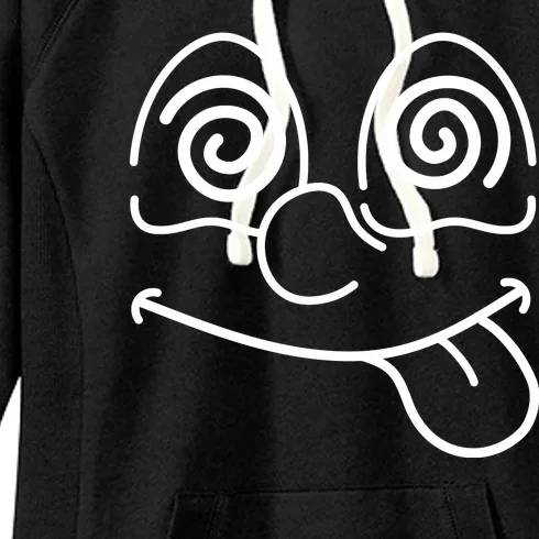 Cartoon Dizzy Eyes Face Women's Fleece Hoodie