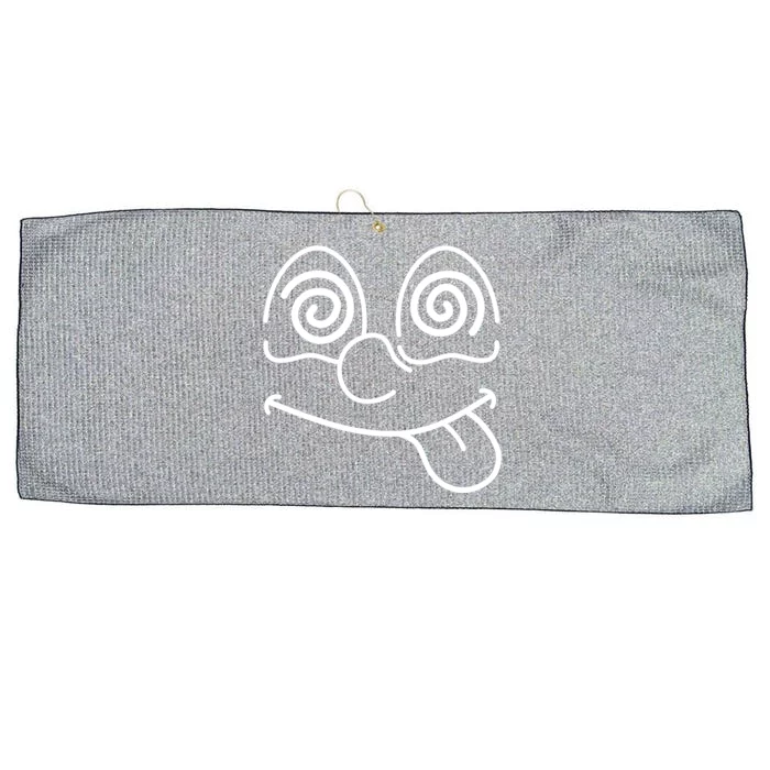 Cartoon Dizzy Eyes Face Large Microfiber Waffle Golf Towel