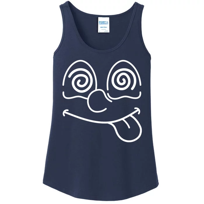 Cartoon Dizzy Eyes Face Ladies Essential Tank