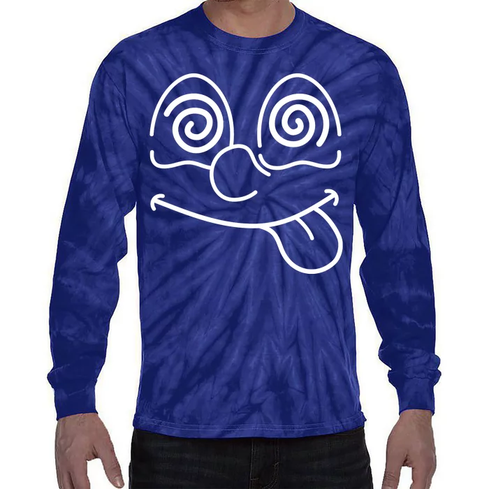 Cartoon Dizzy Eyes Face Tie-Dye Long Sleeve Shirt