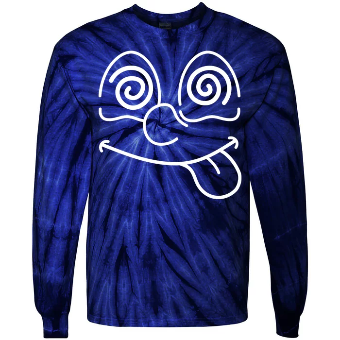 Cartoon Dizzy Eyes Face Tie-Dye Long Sleeve Shirt