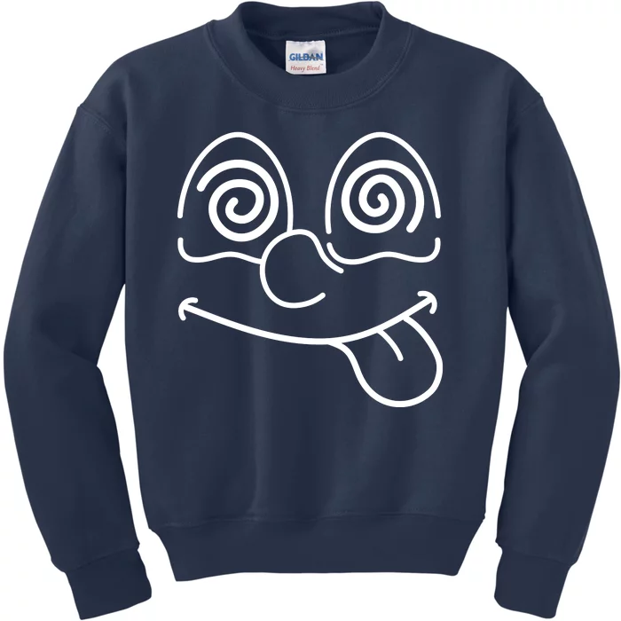 Cartoon Dizzy Eyes Face Kids Sweatshirt