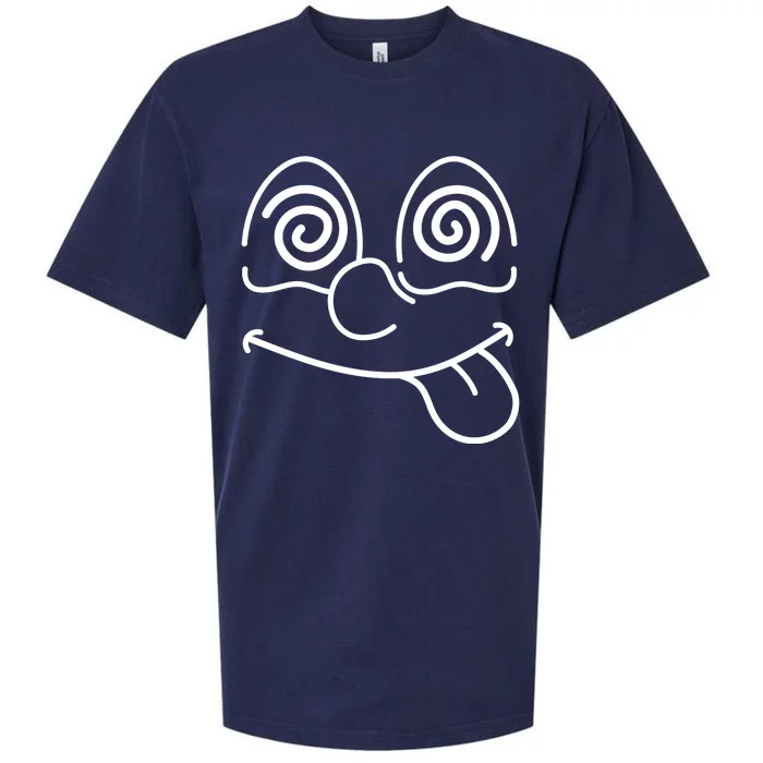 Cartoon Dizzy Eyes Face Sueded Cloud Jersey T-Shirt