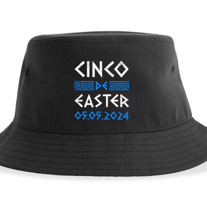 Cinco De Easter Funny Cinco De Mayo Orthodox Greek Easter Sustainable Bucket Hat