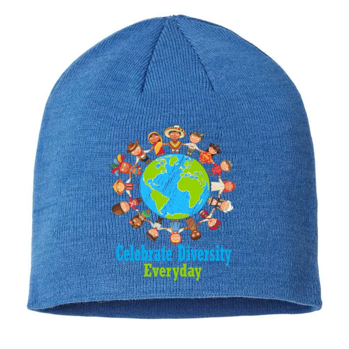 Celebrate Diversity Everyday Teachers And School Student Gift 8 1/2in Sustainable Knit Beanie