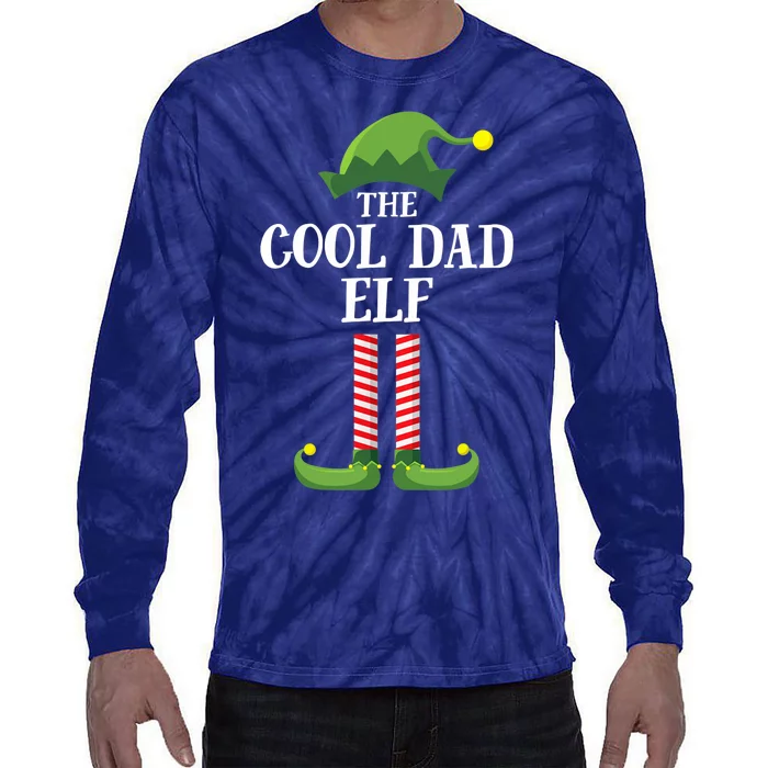 Cool Dad Elf Matching Family Group Christmas Party Tie-Dye Long Sleeve Shirt