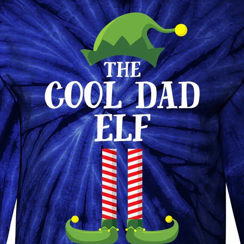 Cool Dad Elf Matching Family Group Christmas Party Tie-Dye Long Sleeve Shirt