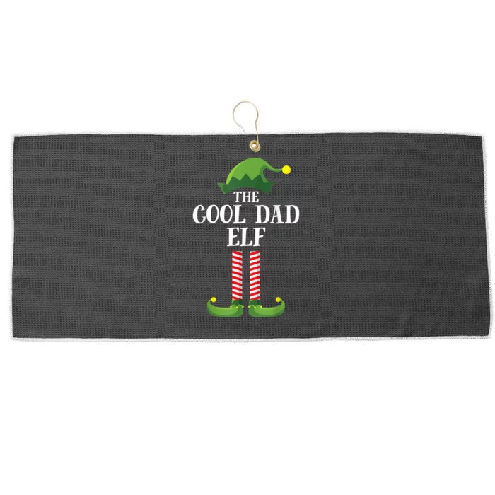 Cool Dad Elf Matching Family Group Christmas Party Large Microfiber Waffle Golf Towel