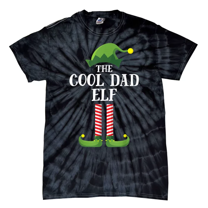 Cool Dad Elf Matching Family Group Christmas Party Tie-Dye T-Shirt