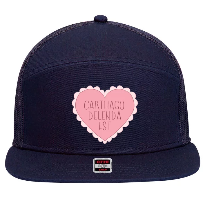 Carthago Delenda Est Valentine 7 Panel Mesh Trucker Snapback Hat