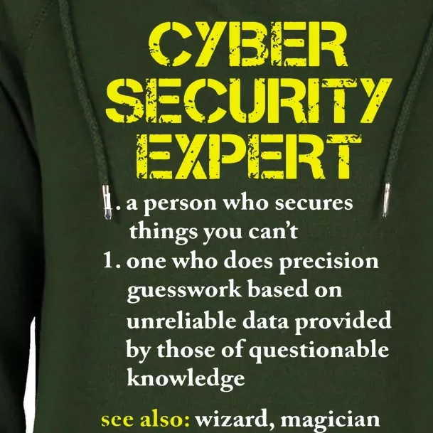 Cybersecurity Definition Expert Computer Engineer Womens Funnel Neck Pullover Hood