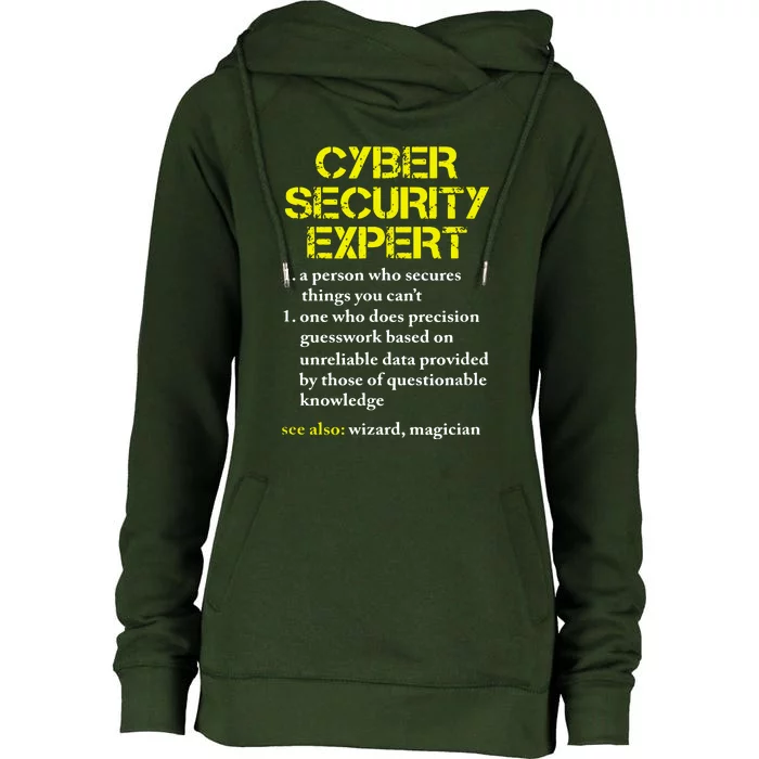 Cybersecurity Definition Expert Computer Engineer Womens Funnel Neck Pullover Hood