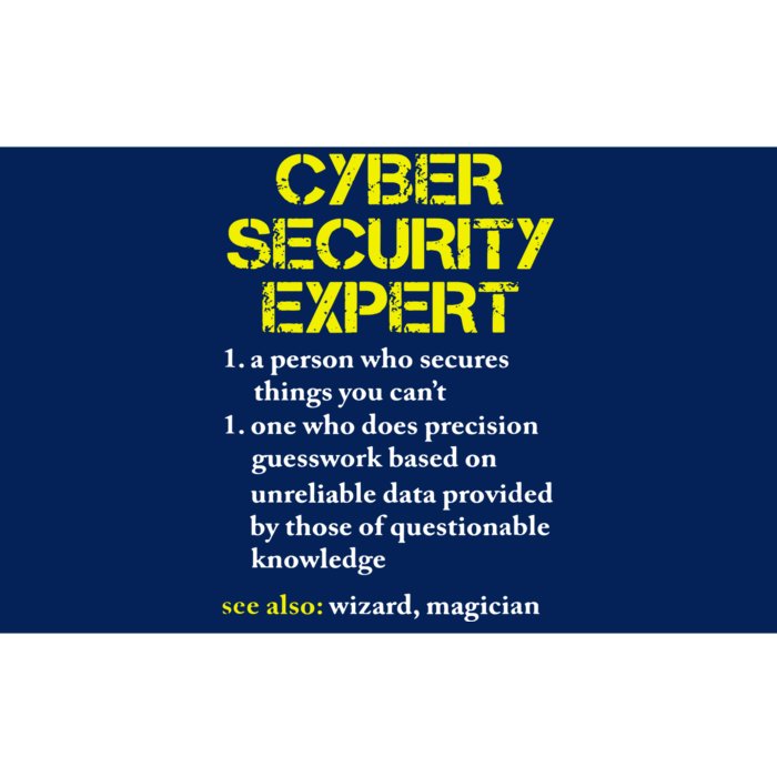 Cybersecurity Definition Expert Computer Engineer Bumper Sticker