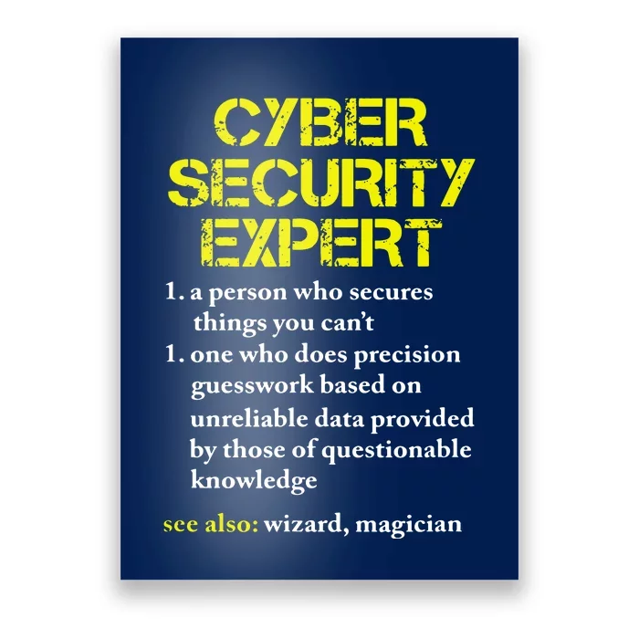 Cybersecurity Definition Expert Computer Engineer Poster