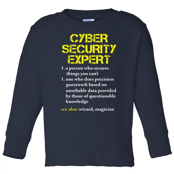 Cybersecurity Definition Expert Computer Engineer Toddler Long Sleeve Shirt