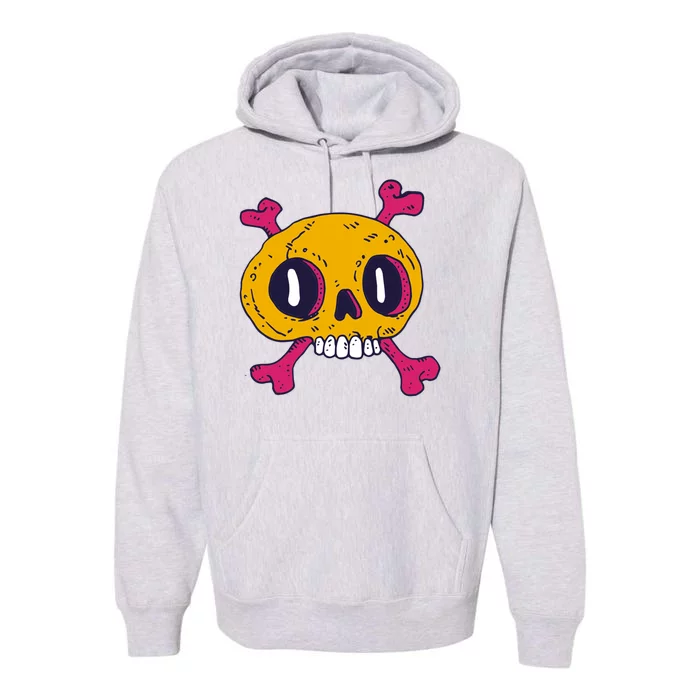 Creepy Dead Eye Skull Crossbones Premium Hoodie