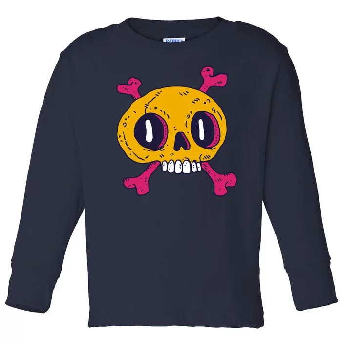 Creepy Dead Eye Skull Crossbones Toddler Long Sleeve Shirt