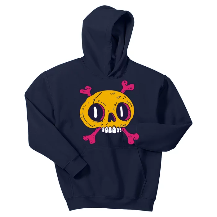 Creepy Dead Eye Skull Crossbones Kids Hoodie