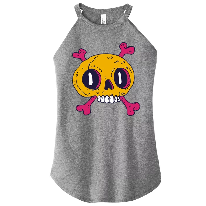 Creepy Dead Eye Skull Crossbones Women’s Perfect Tri Rocker Tank