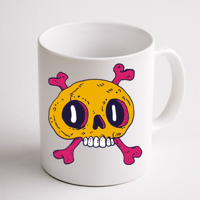 Creepy Dead Eye Skull Crossbones Front & Back Coffee Mug