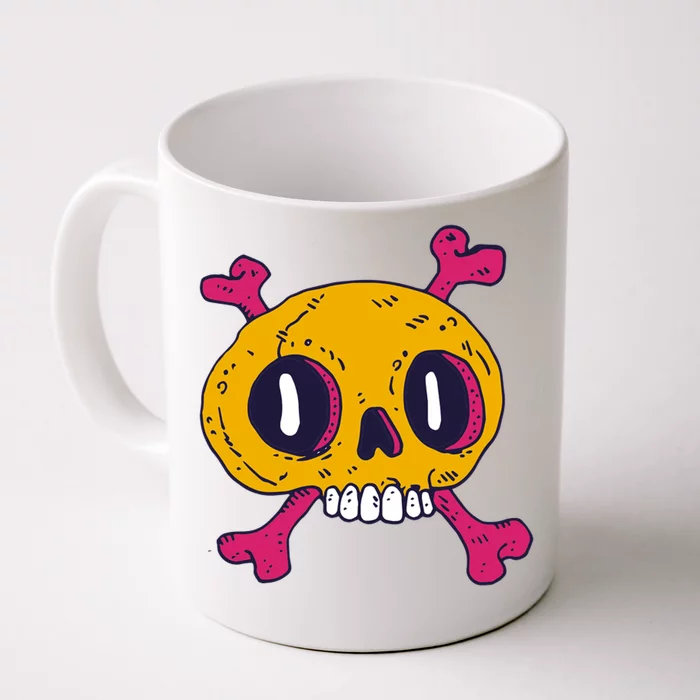 Creepy Dead Eye Skull Crossbones Front & Back Coffee Mug