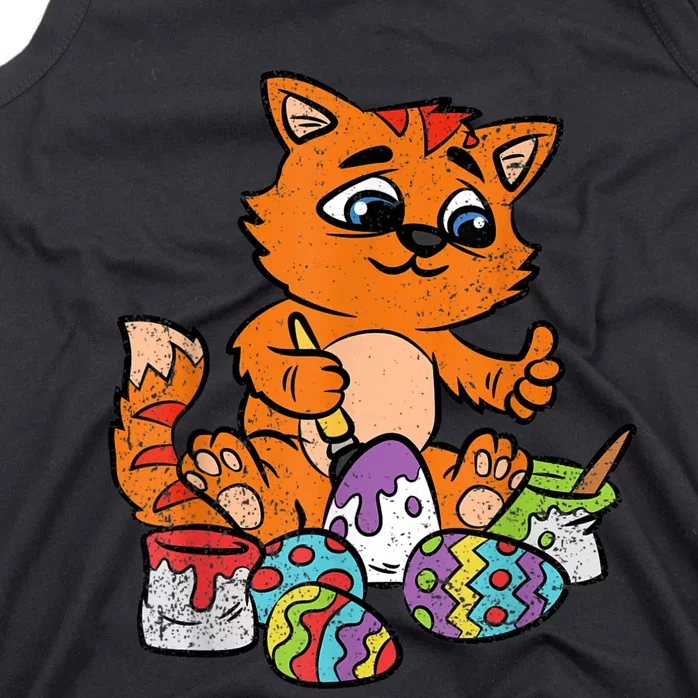 Cat Dyeing Easter Egg Hunting Cute Kitty Kitten Lover Tank Top