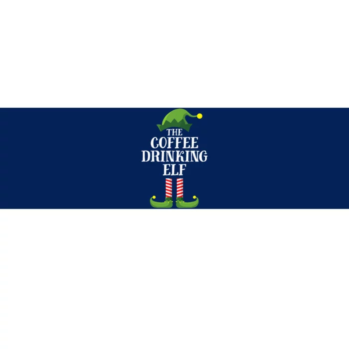 Coffee Drinking Elf Matching Family Group Christmas Party Bumper Sticker