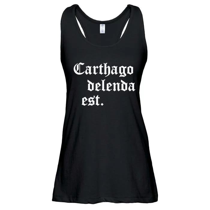 Carthago Delenda Est Latin Phrase Cato Speech Carthage Quote Ladies Essential Flowy Tank