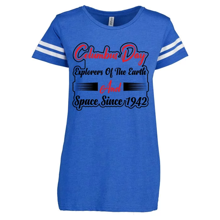 Columbus Day Explorers Celebration Graphic Enza Ladies Jersey Football T-Shirt