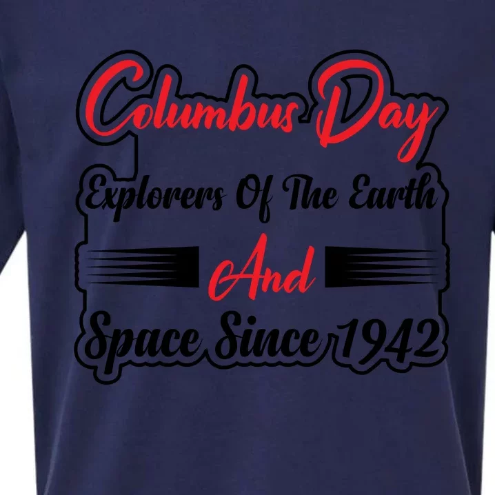 Columbus Day Explorers Celebration Graphic Sueded Cloud Jersey T-Shirt