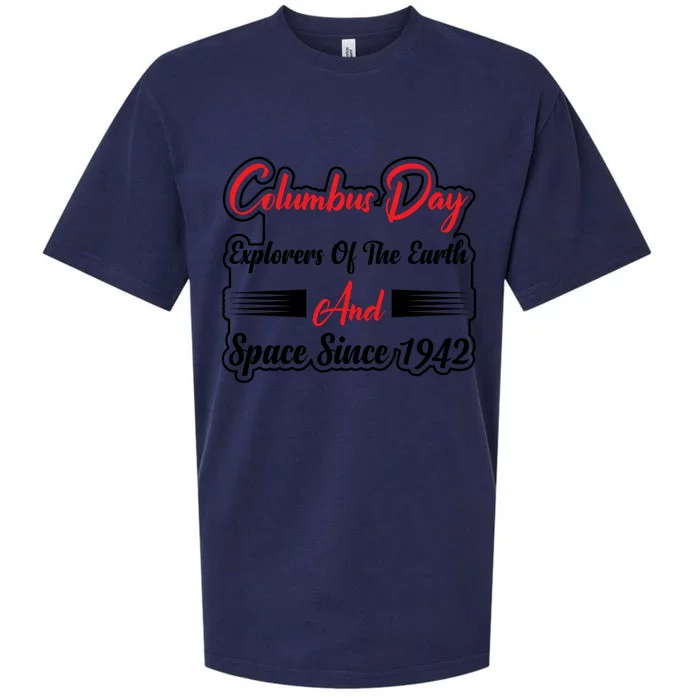 Columbus Day Explorers Celebration Graphic Sueded Cloud Jersey T-Shirt