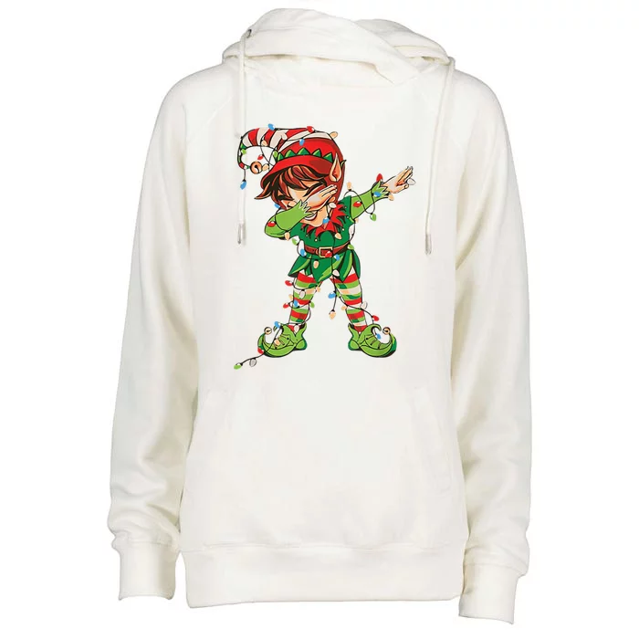 Christmas Dabbing Elf Squad Xmas Family Gift Womens Funnel Neck Pullover Hood