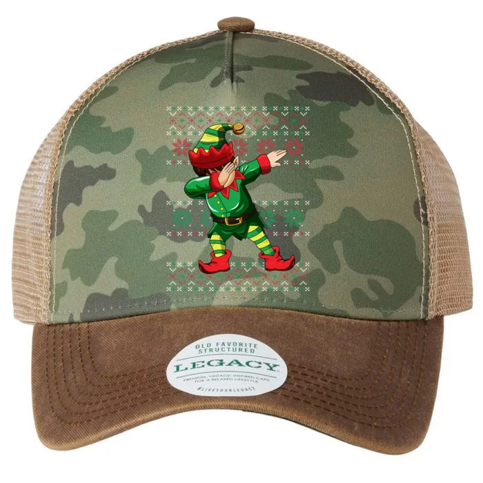 Christmas Dabbing Elf Squad Xmas Dab Gift Legacy Tie Dye Trucker Hat