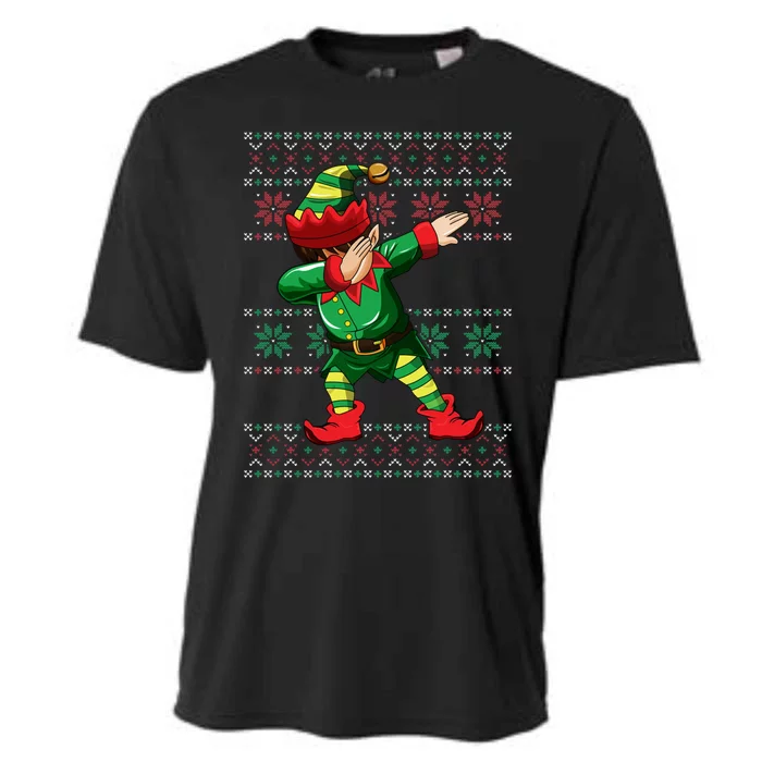 Christmas Dabbing Elf Squad Xmas Dab Gift Cooling Performance Crew T-Shirt