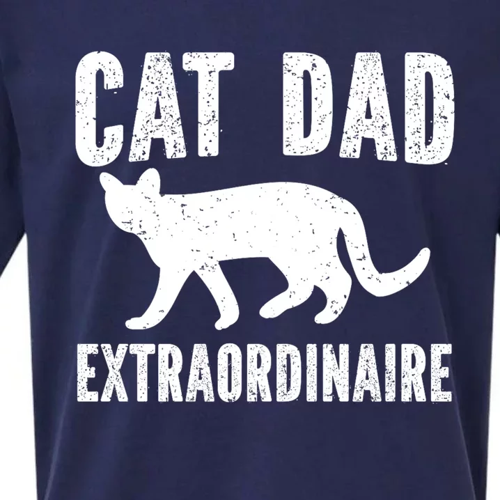 Cat Dad Extraordinaire Sueded Cloud Jersey T-Shirt