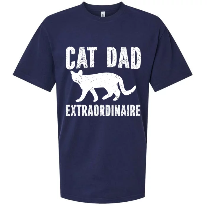 Cat Dad Extraordinaire Sueded Cloud Jersey T-Shirt