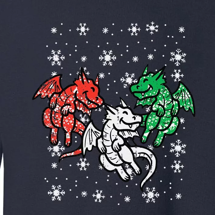 Christmas Dragons Funny Mythical Animal Funny Funny Toddler Sweatshirt