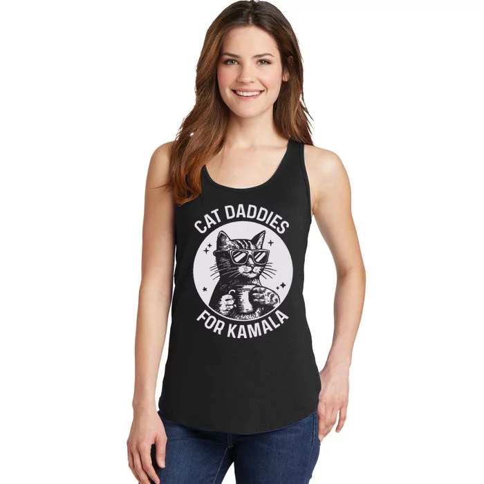 Cat Daddies For Kamala Harris Cat Dad Vote Election Ladies Essential Tank