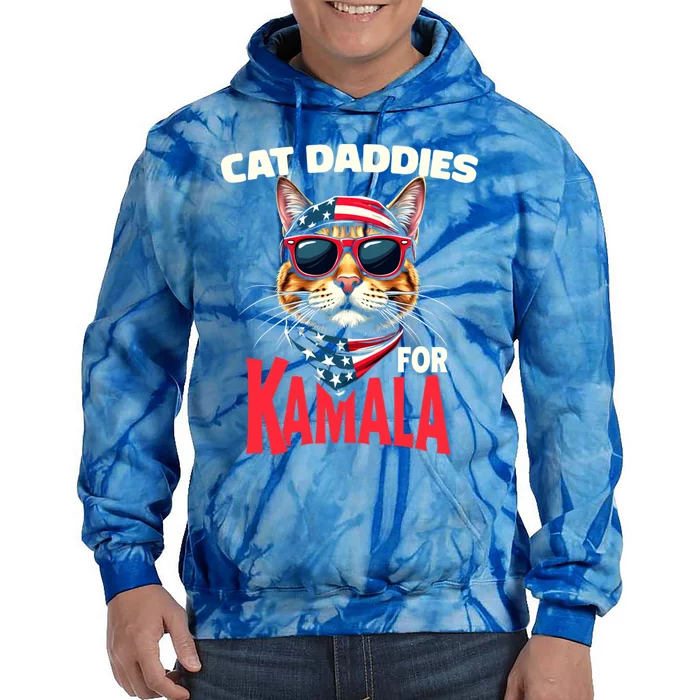 Cat Daddies For Kamala Harris 2024 Gift Tie Dye Hoodie