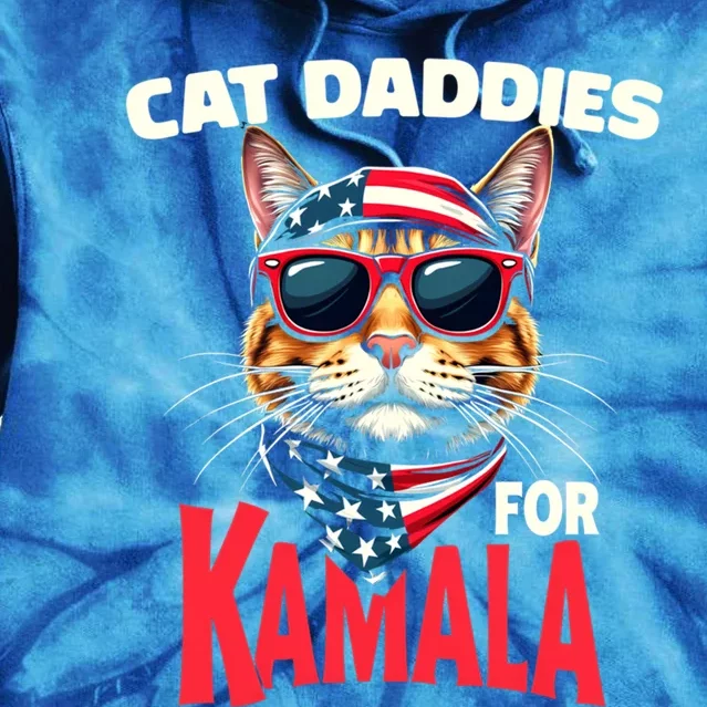 Cat Daddies For Kamala Harris 2024 Gift Tie Dye Hoodie